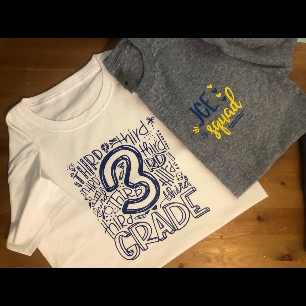 Matching kid + parent school grade shirts